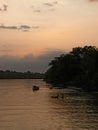 Sunset on the Amazon river Royalty Free Stock Photo